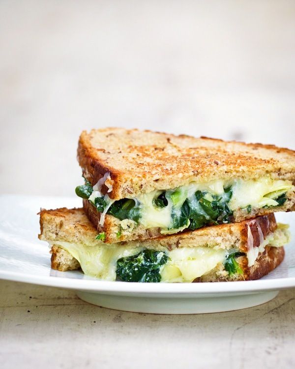spinach cheese grilled cheese