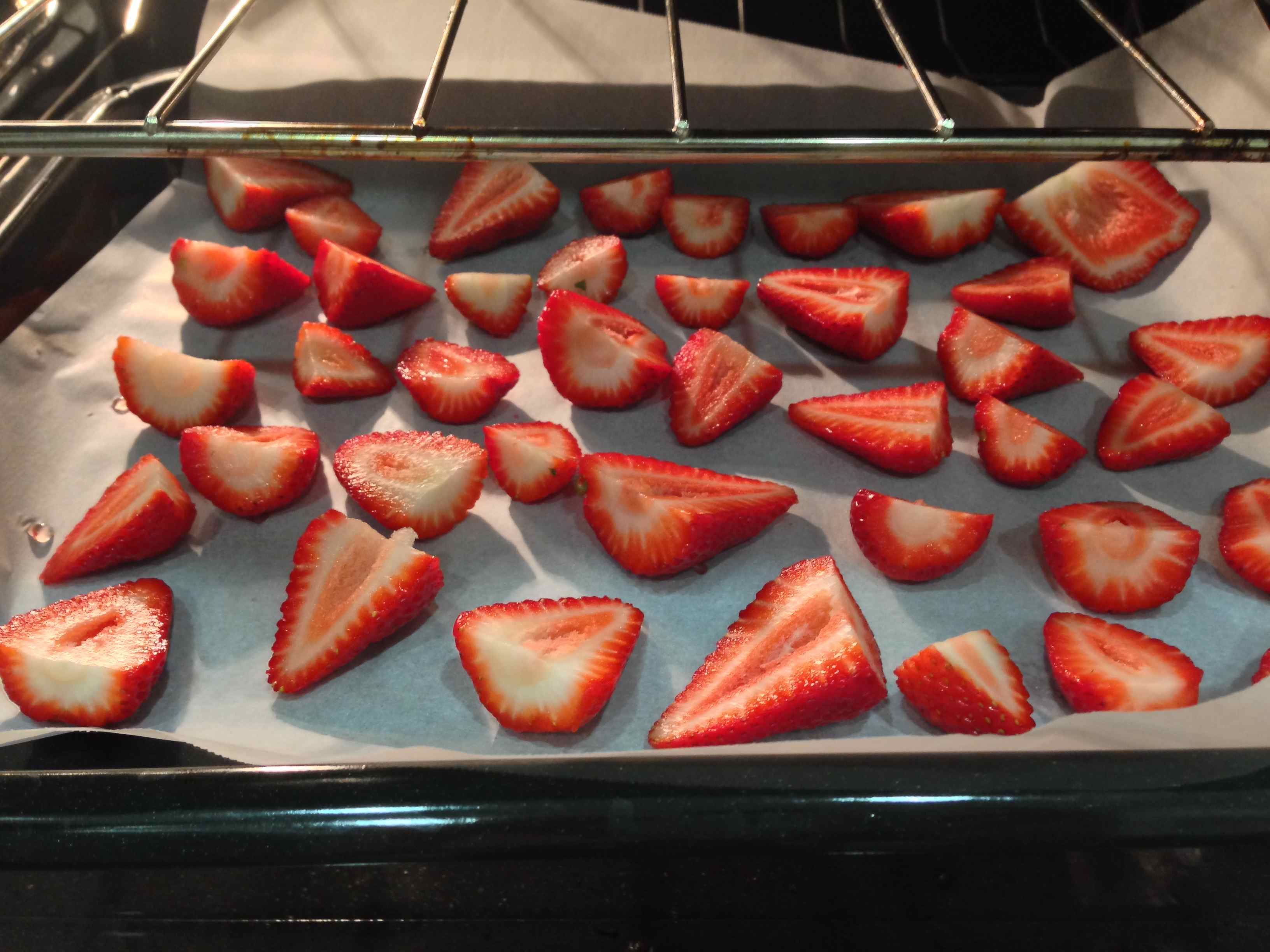 Strawberries dried in the oven. Tastes like candy but are healthy & natural.
