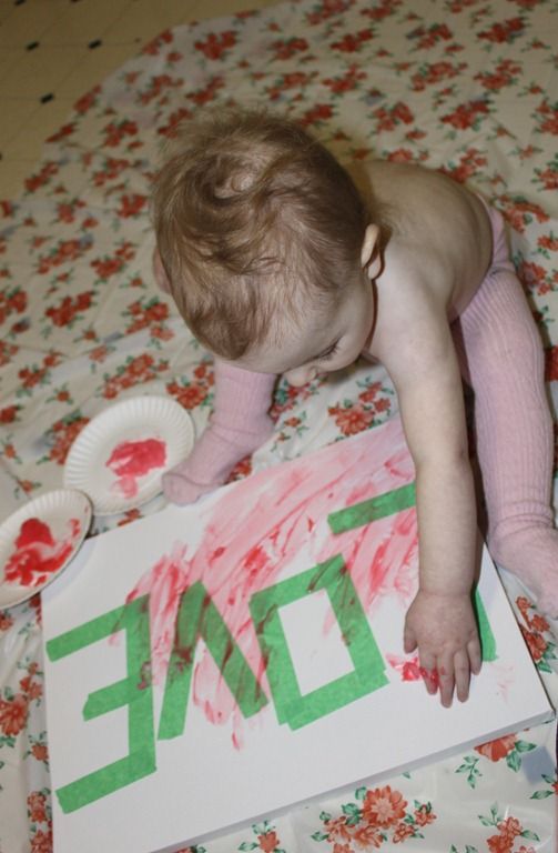 tape first, then finger paint over letters