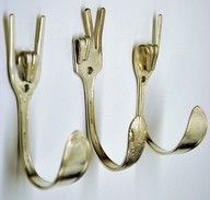 upcycled old forks into hooks…. cool