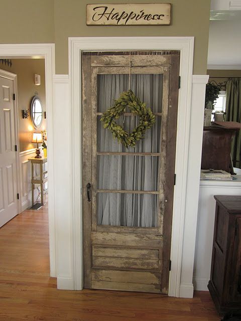 use an old door as a pantry door