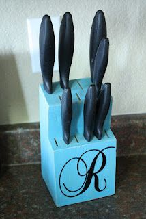 very cute idea to an ugly old knife block