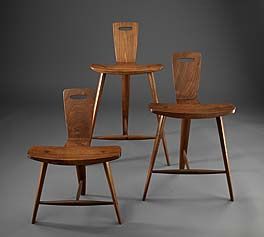 walnut stools by Tage Frid