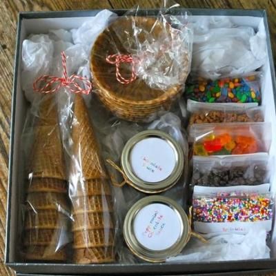 with a tag that says "just add ice cream"- such a cute family gift! I&