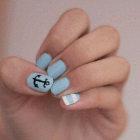 Adorable, nautical nails!