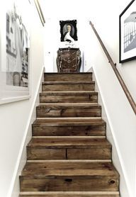 Barn wood stairs.