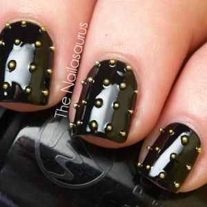 Black studded nails.