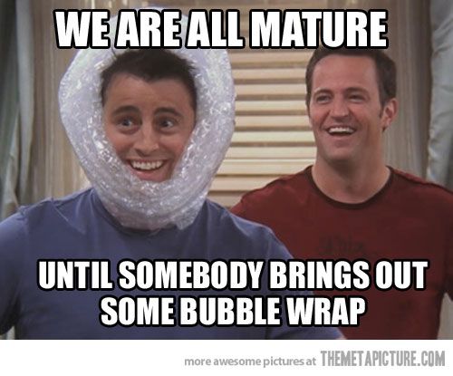 Bubble wrap brings out the inner kid…