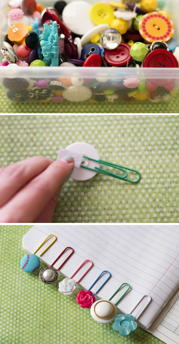 Buttons + Paperclips = Bookmarks