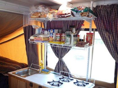 Camping : Kitchen Shelf Mod for Pop Up Camper