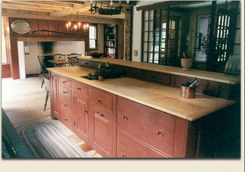 Colonial kitchen. #kitchens #fireplaces