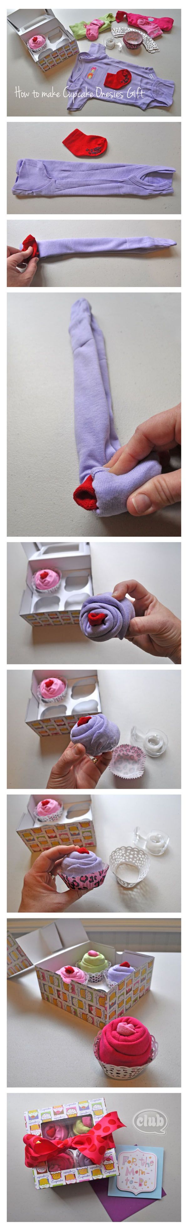 Cupcake onesies baby gift