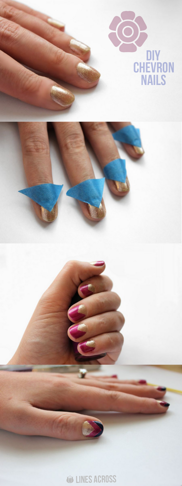 DIY Chevron Nails from Lines Across #beauty #nails