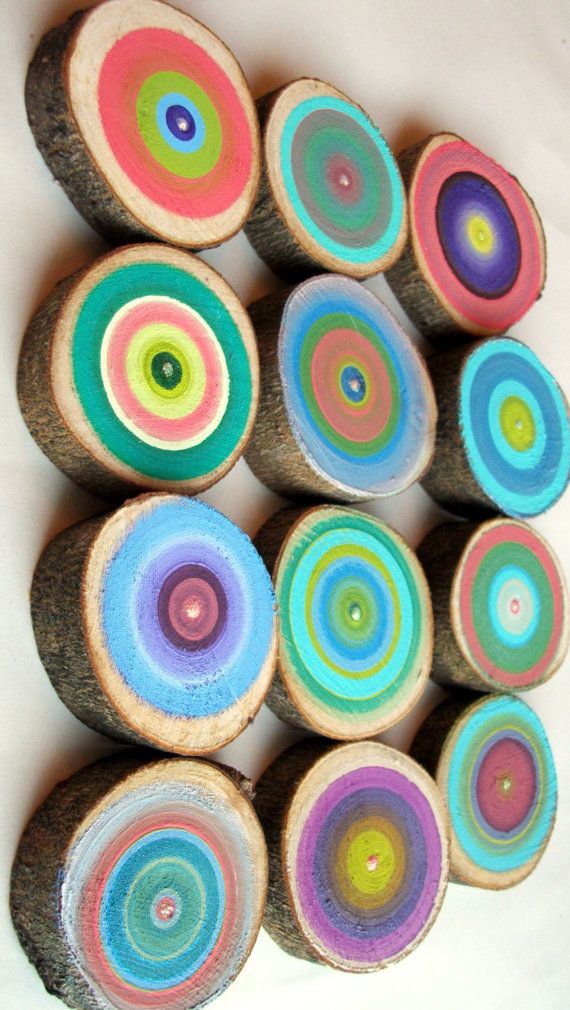 DIY   Hand painted tree rings