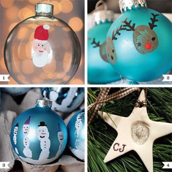 DIY handprint and thumbprint ornaments