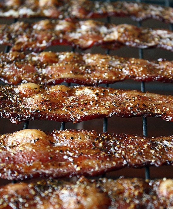 Did someone say bacon?! Brown sugar, chili powder, cayenne…sooo good!