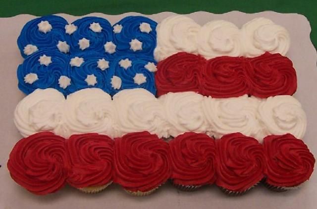 Flag cupcake display..