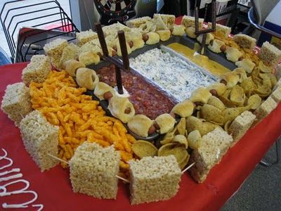 Football Stadium made of food – great for superbowl party