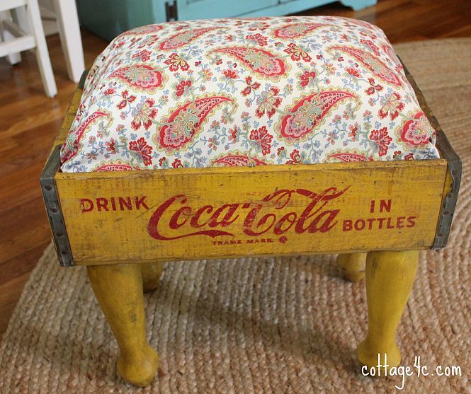 Footstool made form an old soda crate! love it!