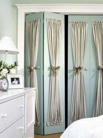 French twist on a plain boring closet door.. this is too cute!