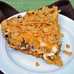 Frito Taco Pie…Quick to throw together, quick to bake. Perfect for busy weekni