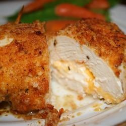 Garlic-Lemon Double Stuffed Chicken–Stuffed with cheddar and cream cheese…OH