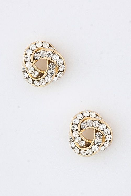 Golden Crystal Infinity Earrings