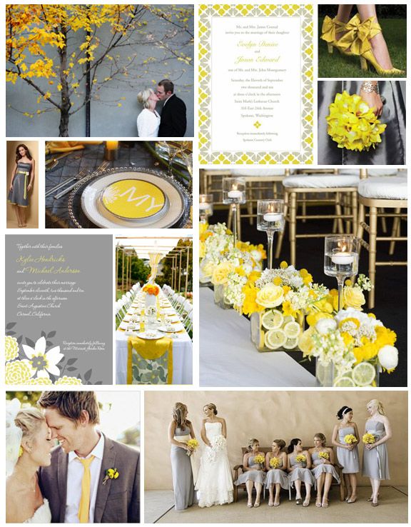 Grey and yellow wedding