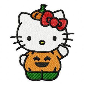 Hello Kitty Halloween machine embroidery design for costume