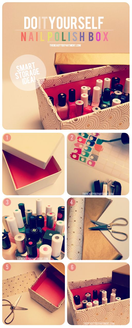 Here's a great way to store your nail polish and to be able to see each colo