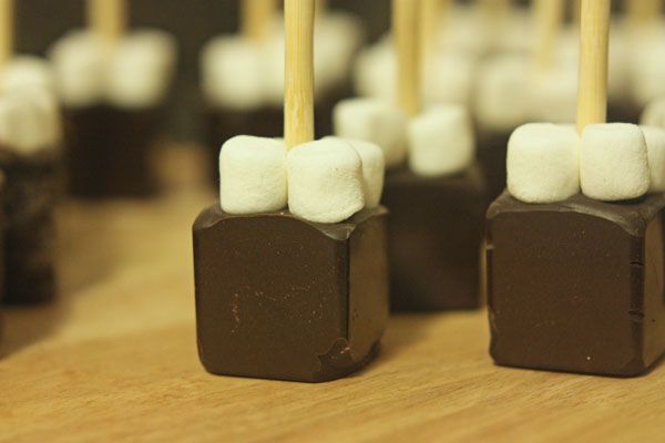 Hot chocolate on a stick: you just stir into hot milk.