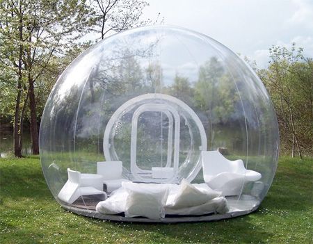 Inflatable lawn tent. Imagine laying in this when it's raining or snowing.
