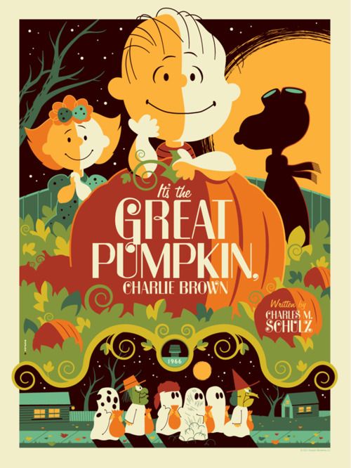 It's the Great Pumpkin, Charlie Brown poster by Tom Whalen