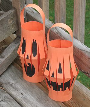 Jack O Lantern Paper Lanterns: Halloween Crafts for Kids