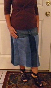 Jean Skirt with Pieced Jeans