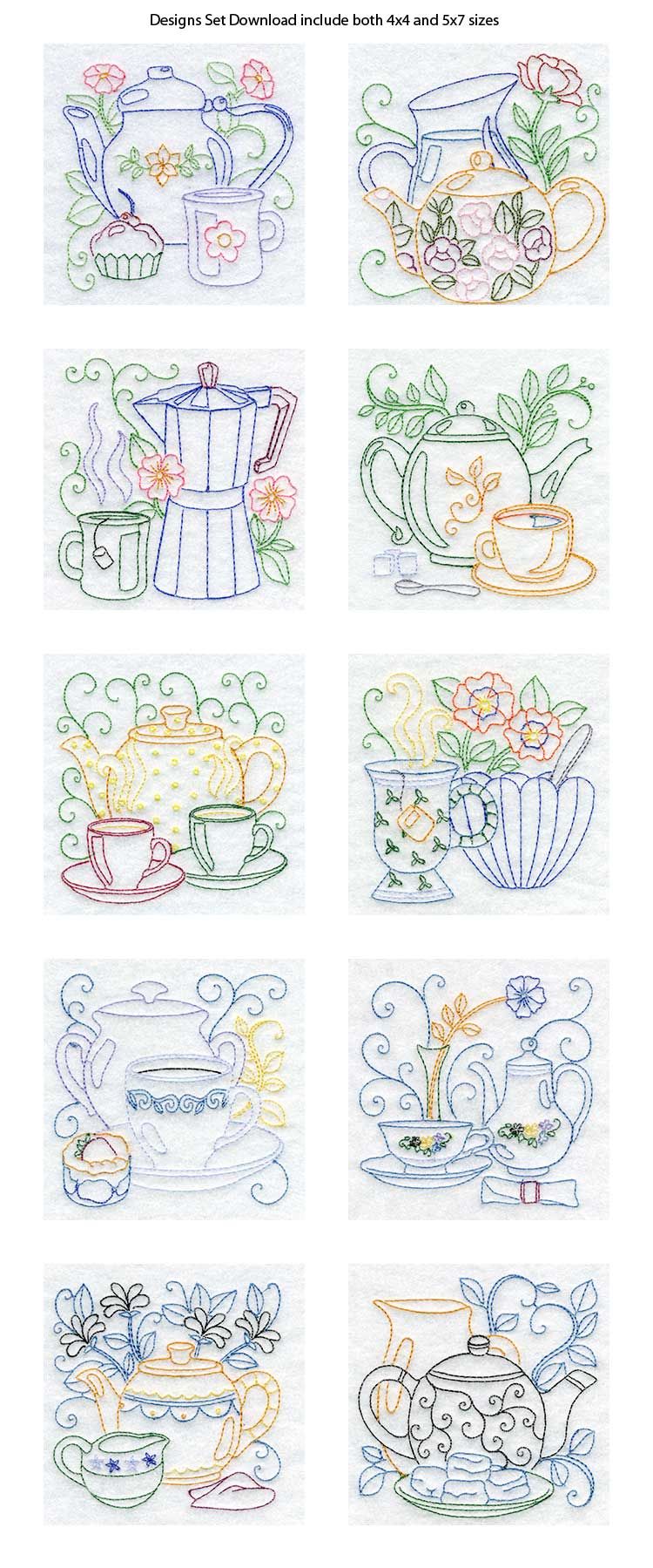 Line Art Tea Pots – darling for quilling