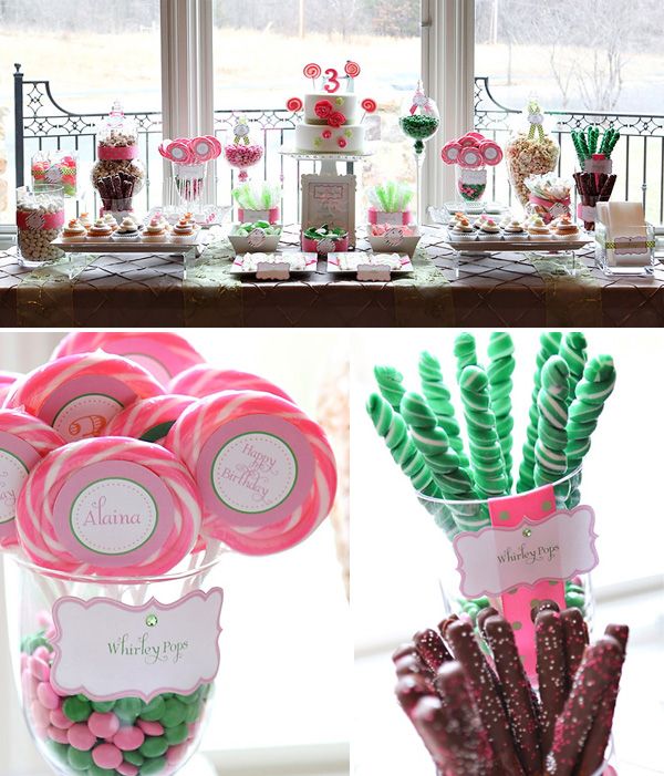 Lollypop inspired birthday party, how cute!