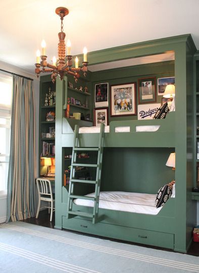 Love these bunk beds. The girls will be sharing for a while!