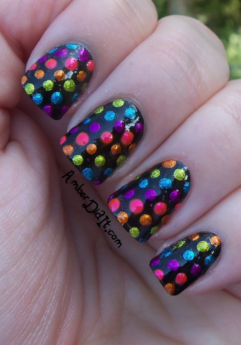 Metallic Rainbow polka dots