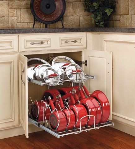 Now this is how pots and pans should be stored….Lowes and Home Depot sell them