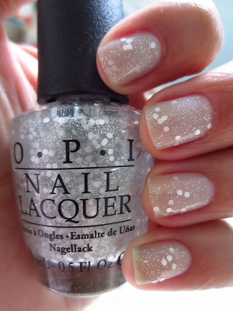 OPI Pirouette My Whistle over OPI My Pointe Exactly looks like snow