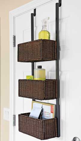 Over the Door Storage Rack, Wicker Basket Door Rack | Solutions