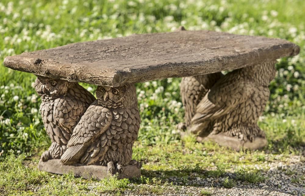{Owl Bench Cast Stone Garden Bench} my garden wants this!