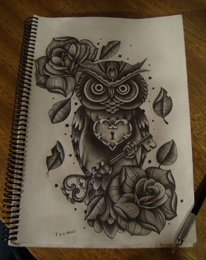 Owl Key Drawing