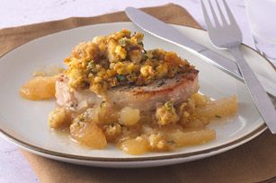 Pork Chops with Apples and Stuffing recipe