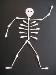 Preschool Halloween craft… Q-tip skeleton