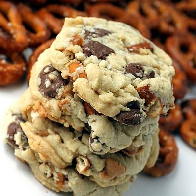 Pretzel Cookies with Chocolate & Peanut Butter Chips.