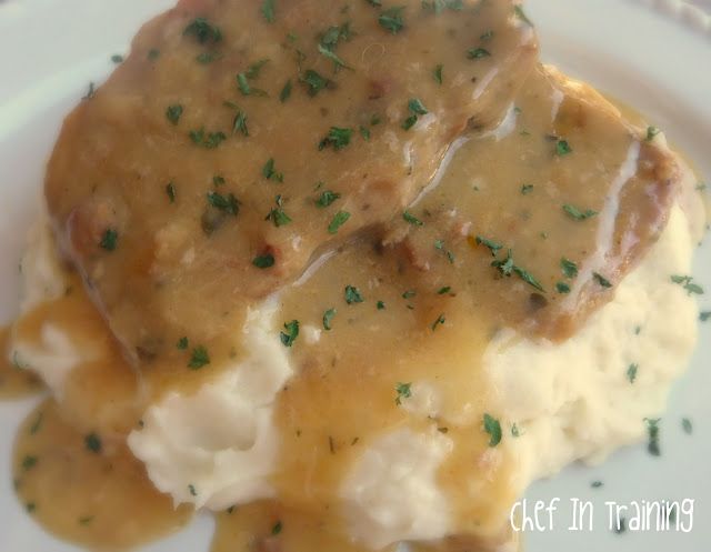 Ranch House Crock Pot Pork Chops and Parmesan Mashed Potatoes | chef in training