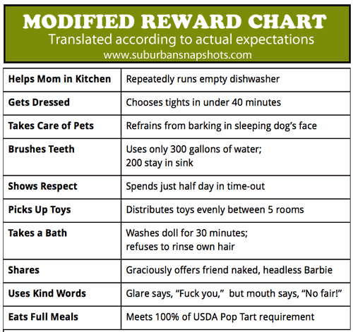 Realistic Reward Chart