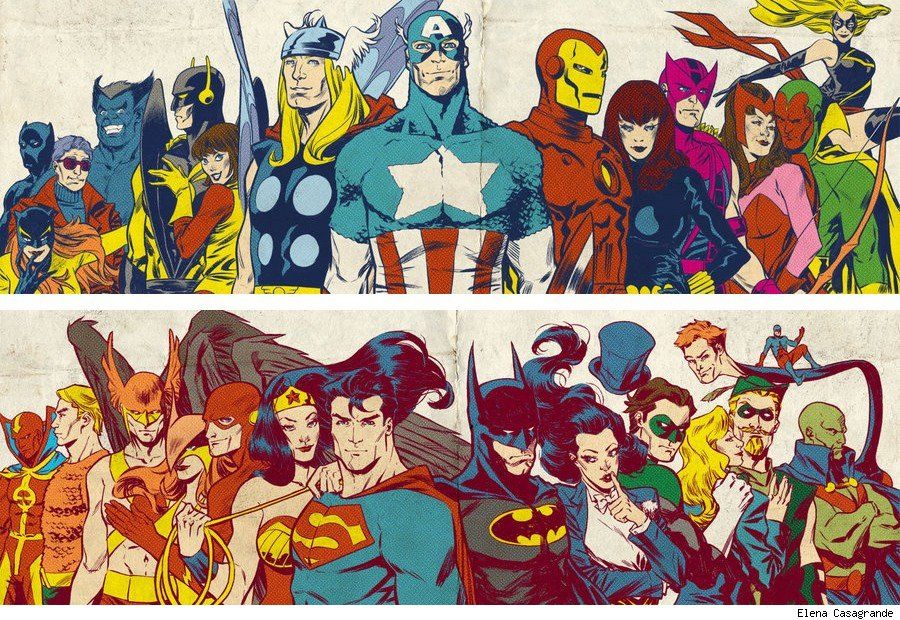 Silver Age Avengers and Justice League by Elena Casagrande